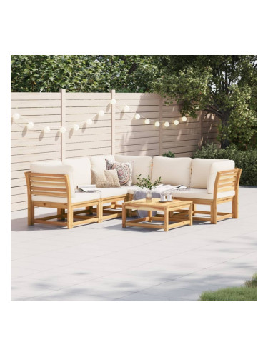 Sonata H Градински лаундж комплект с възглавници, 6 части, масив акация