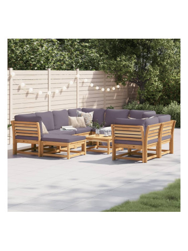 Sonata H Градински лаундж комплект с възглавници, 10 части, акация масив