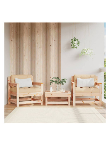 Sonata H Градински столове с възглавници, 2 бр, бор масив