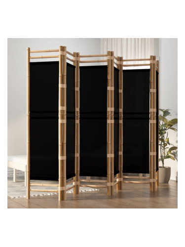 Sonata H Сгъваема 6-панелна преграда за стая 240 см бамбук и платно