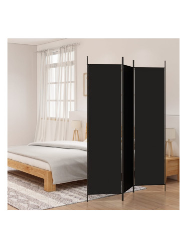 Sonata H Параван за стая, 3 панела, черен, 150x200 см, плат