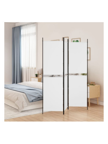 Sonata H Параван за стая, 3 панела, бял, 150x200 см, текстил