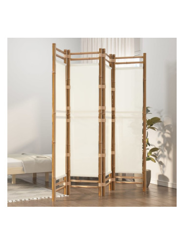 Sonata H Сгъваема 4-панелна преграда за стая 160 см бамбук и платно