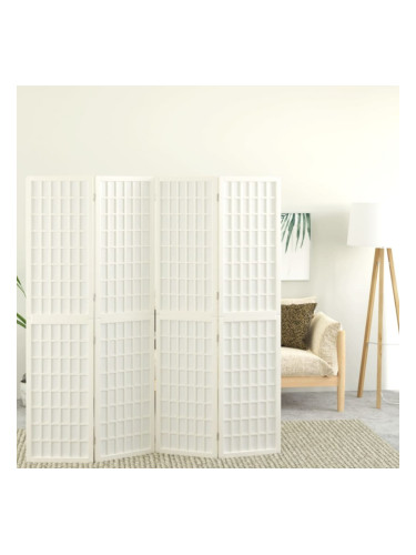 Sonata H Параван за стая, 4 панела, в японски стил, 160x170 cм, бял