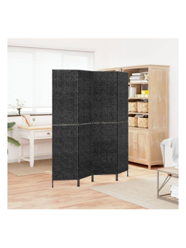 Sonata H Разделител за стая, 4 панела, черен, 163x180 см воден хиацинт