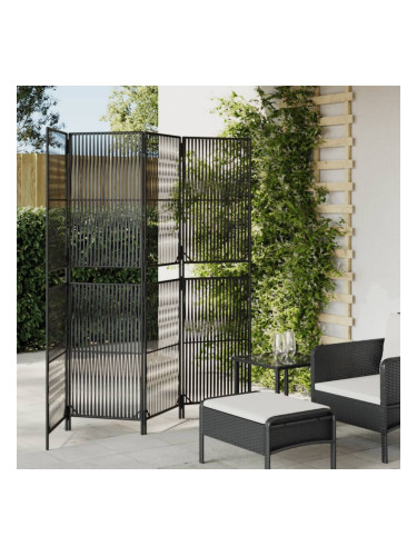 Sonata H Параван за стая, 4 панела, черен, полиратан