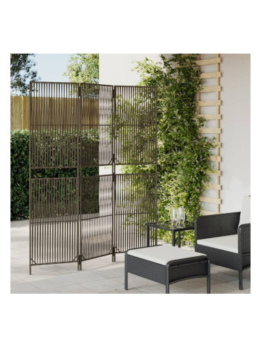 Sonata H Параван за стая, 3 панела, сив, полиратан