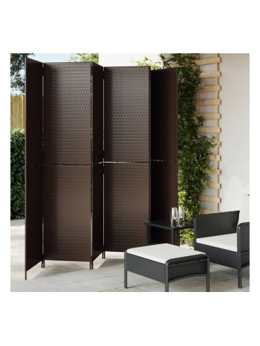 Sonata H Параван за стая, 6 панела, кафяв, полиратан