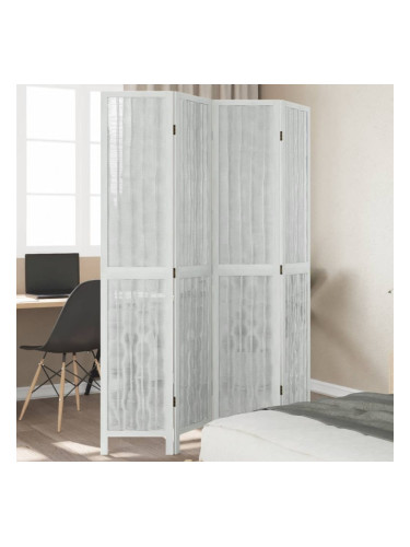 Sonata H Разделител за стая, 4 панела, бял, дърво пауловния масив
