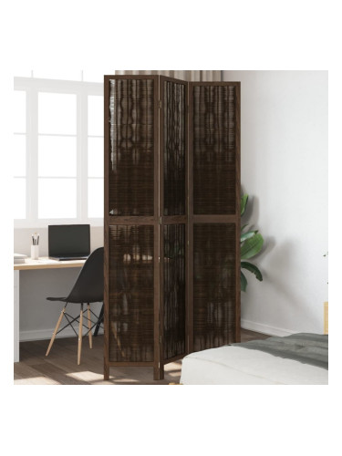 Sonata H Разделител за стая, 3 панела, тъмнокафяв, дърво пауловния масив