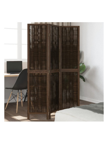 Sonata H Разделител за стая, 3 панела, тъмнокафяв, дърво пауловния масив