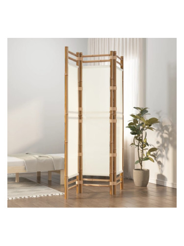 Sonata H Сгъваема 3-панелна преграда за стая 120 см бамбук и платно