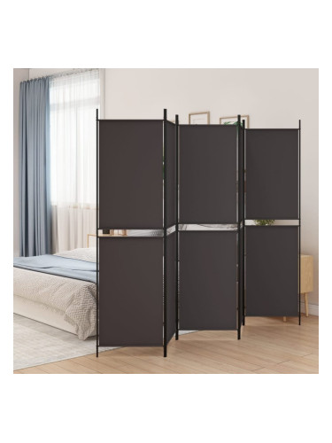 Sonata H Параван за стая, 5 панела, кафяв, 250x200 см, плат
