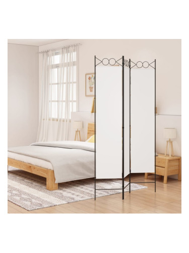 Sonata H Параван за стая, 3 панела, бял, 120x200 см, текстил