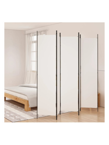 Sonata H Параван за стая, 5 панела, бял, 250x220 см, текстил