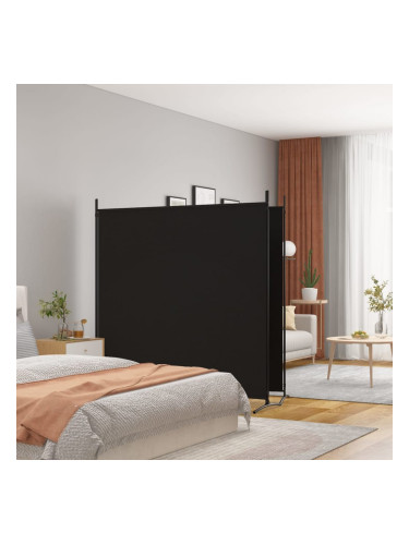 Sonata H Параван за стая, 2 панела, черен, 348x180 cм, плат