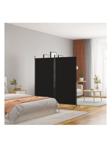 Sonata H Параван за стая, 2 панела, черен, 175x180 cм, плат