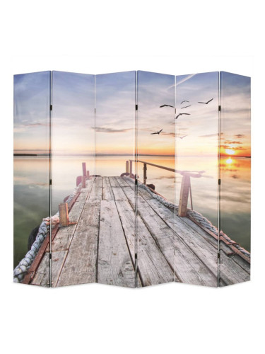 Sonata H Сгъваем параван за стая, 228x170 см, езеро