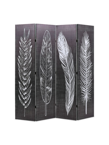 Sonata H Сгъваем параван за стая, 160x170 см, пера, черно и бяло