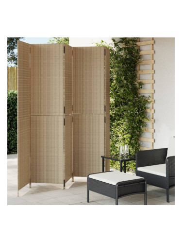 Sonata H Параван за стая, 5 панела, бежов, полиратан