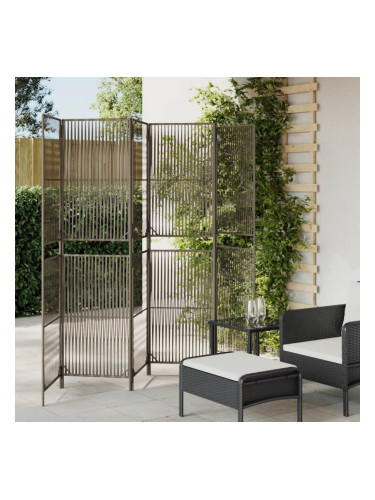 Sonata H Параван за стая, 6 панела, сив, полиратан