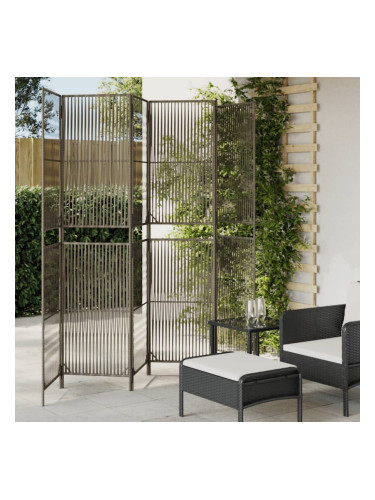 Sonata H Параван за стая, 6 панела, сив, полиратан