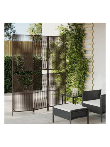 Sonata H Параван за стая, 3 панела, кафяв, полиратан