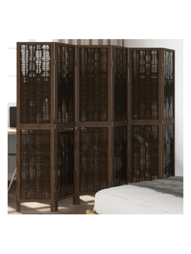 Sonata H Разделител за стая, 6 панела, тъмнокафяв, дърво пауловния масив