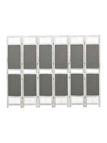 Sonata H Параван за стая, 6 панела, сив, 210x165 cм, текстил