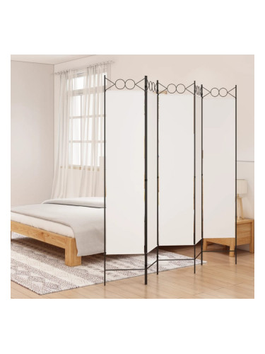 Sonata H Параван за стая, 5 панела, бял, 200x200 см, текстил