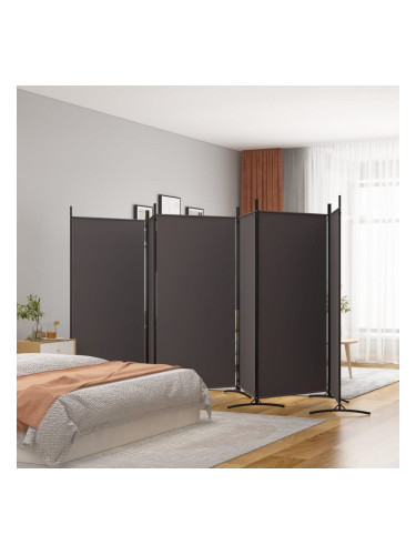 Sonata H Параван за стая, 6 панела, кафяв, 520x180 см, плат