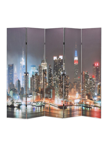 Sonata H Сгъваем параван за стая, 200x170 см, нощен Ню Йорк