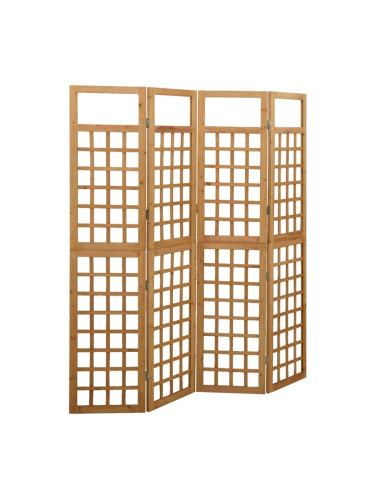 Sonata H Параван за стая, 4 панела, масивна ела, 161x180 см