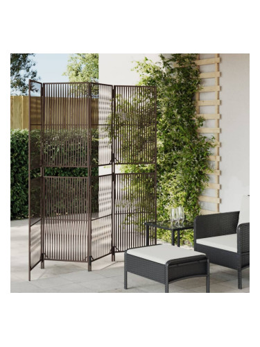 Sonata H Параван за стая, 4 панела, кафяв, полиратан