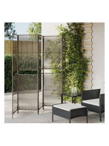 Sonata H Параван за стая, 5 панела, сив, полиратан