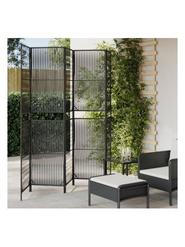 Sonata H Параван за стая, 5 панела, черен, полиратан