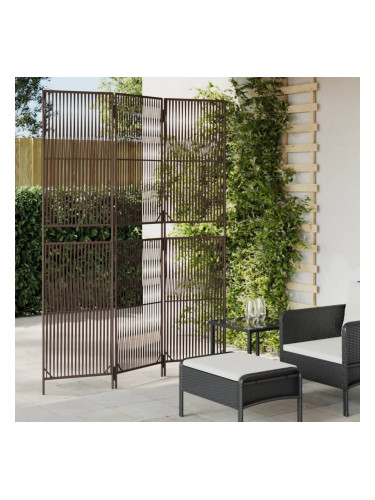 Sonata H Параван за стая, 3 панела, кафяв, полиратан