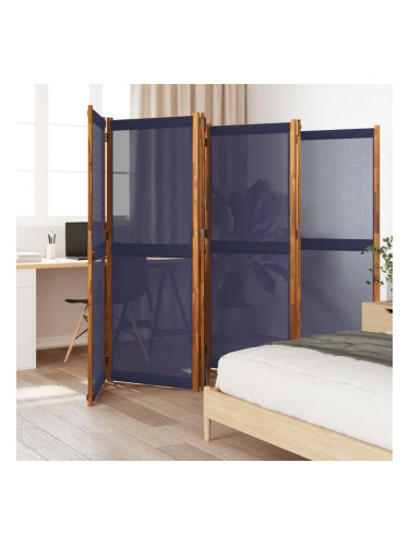 Sonata H Параван за стая, 6 панела, тъмносин, 420x180 cм