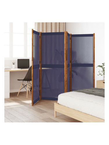 Sonata H Параван за стая, 4 панела, тъмносин, 280x180 cм