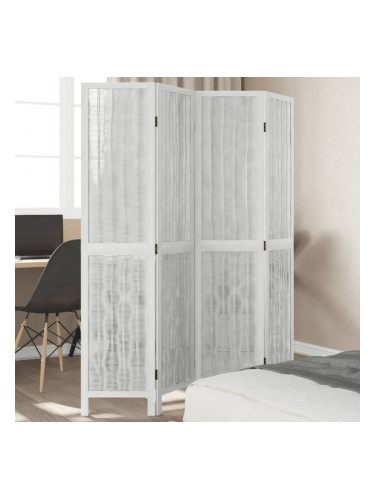 Sonata H Разделител за стая, 4 панела, бял, дърво пауловния масив
