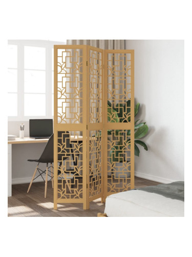 Sonata H Разделител за стая, 3 панела, кафяв, дърво пауловния масив