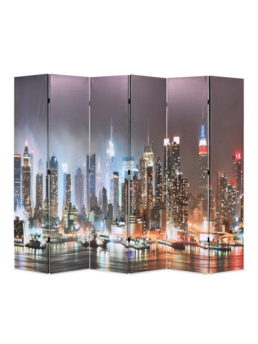 Sonata H Сгъваем параван за стая, 228x170 см, нощен Ню Йорк