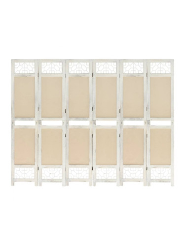 Sonata H Параван за стая, 6 панела, кремав, 210x165 cм, текстил
