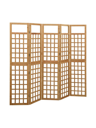 Sonata H Параван за стая, 5 панела, масивна ела, 201,5x180 см