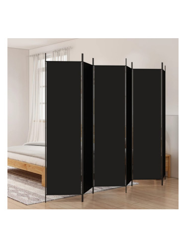 Sonata H Параван за стая, 6 панела, черен, 300x200 cм, плат
