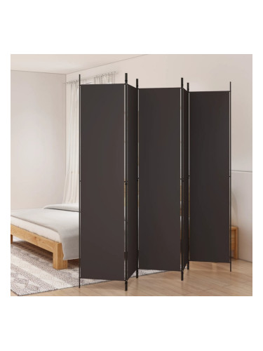 Sonata H Параван за стая, 5 панела, кафяв, 250x220 см, плат