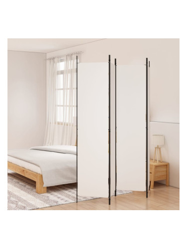 Sonata H Параван за стая, 4 панела, бял, 200x220 см, текстил