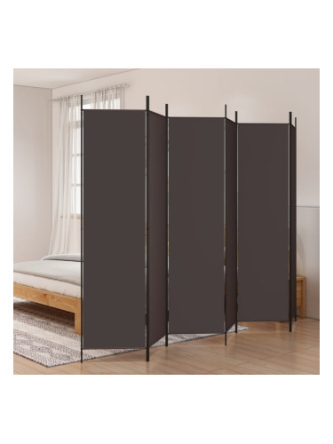 Sonata H Параван за стая, 6 панела, кафяв, 300x200 см, плат