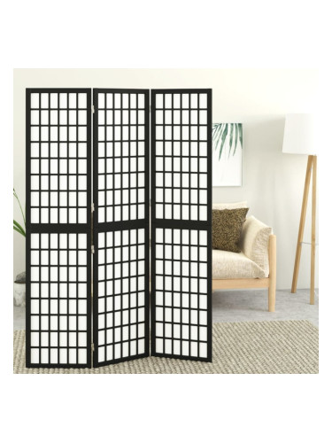 Sonata H Параван за стая, 3 панела, японски стил, 120x170 cм, черен