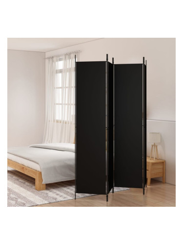 Sonata H Параван за стая, 4 панела, черен, 200x220 cм, плат